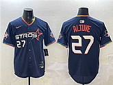 Men's Houston Astros #27 Jose Altuve Navy 2025 City Connect With Texas Patch Limited Stitched Jersey,baseball caps,new era cap wholesale,wholesale hats